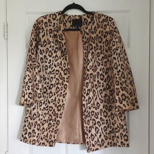 Banana Republic Petite Coat in Leopard Print